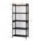 5-Tier Freestanding Kitchen Pantry Cabinet, Metal Mesh Storage Organizer with Glass Doors